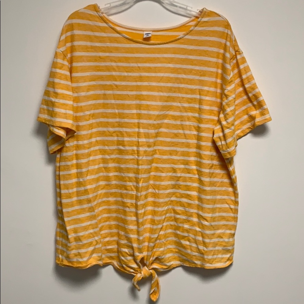 Yellow and white striped top